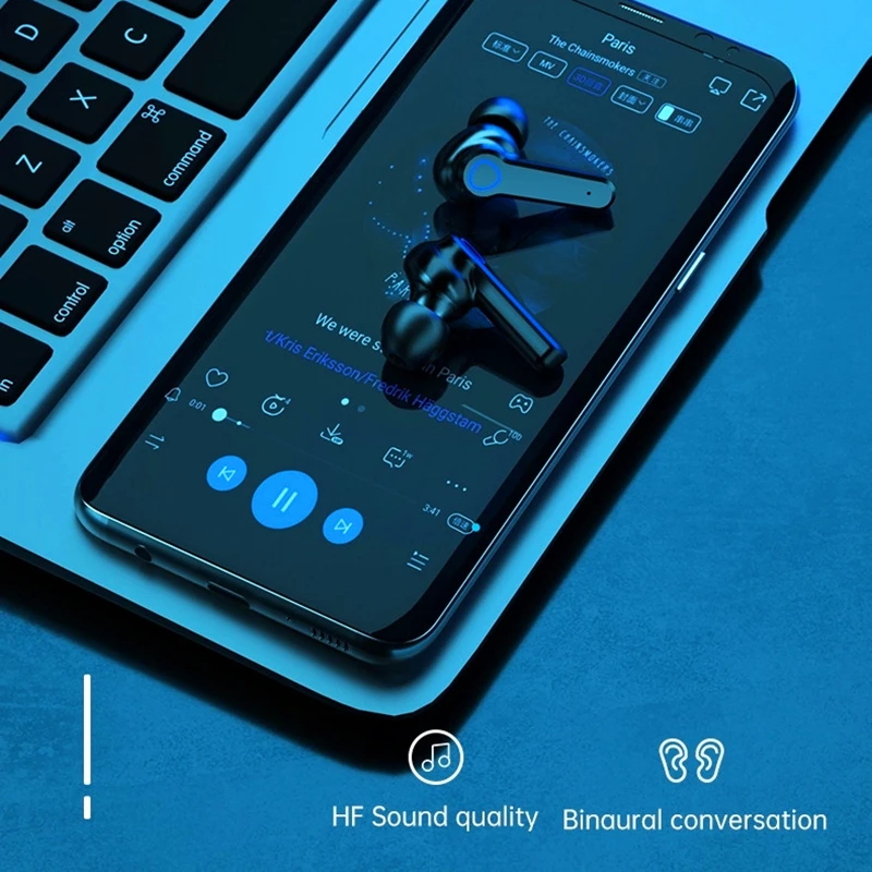 TWS беспроводные Bluetooth-наушники с сенсорным управлением музыкальные наушники