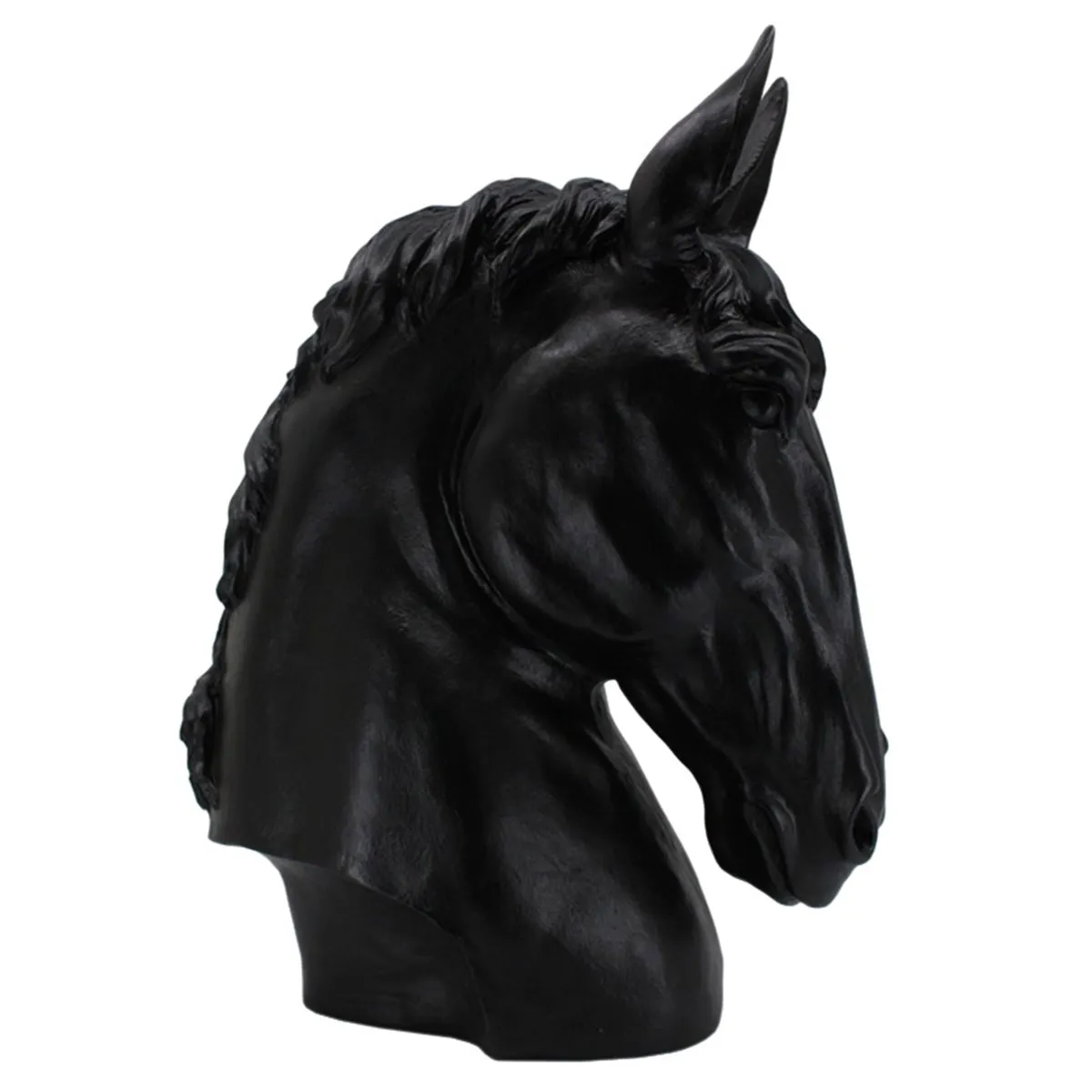 

Modern Decorative Horse Sculpture Bust Crafts Home Decor Black