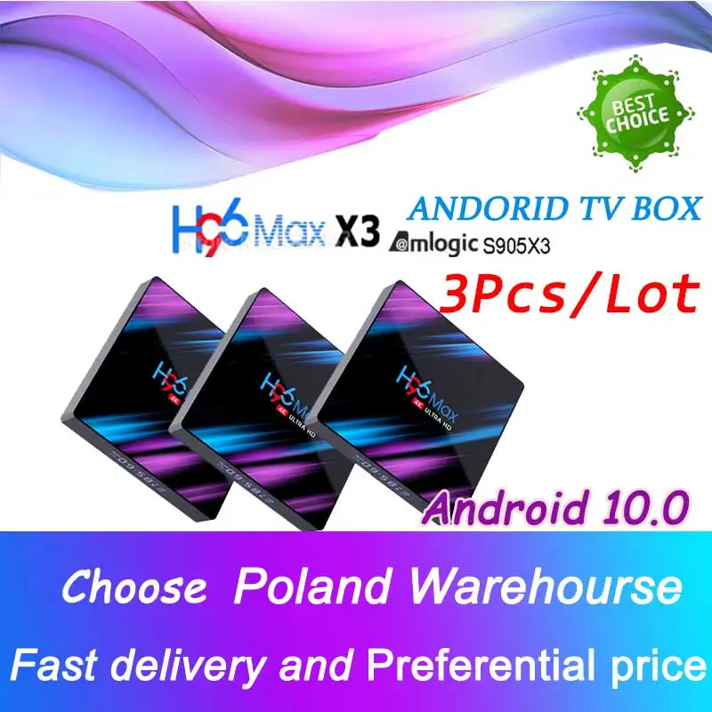 

3 шт./партия, ТВ-приставка H96 Max 3318, Android 10