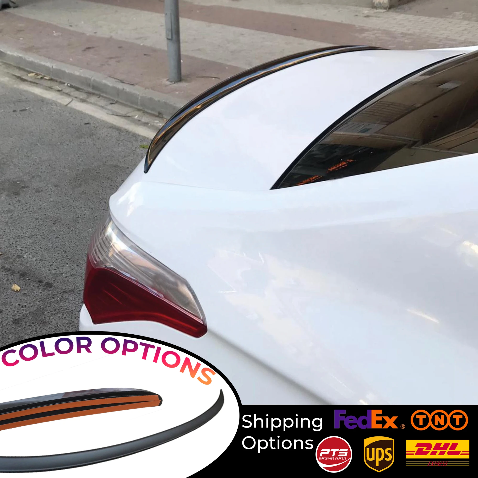 Задний спойлер для Citroen C-Elysee 2012 2013 2014 2015 2016 2017 2018 2019 пластиковый глянцевый черный