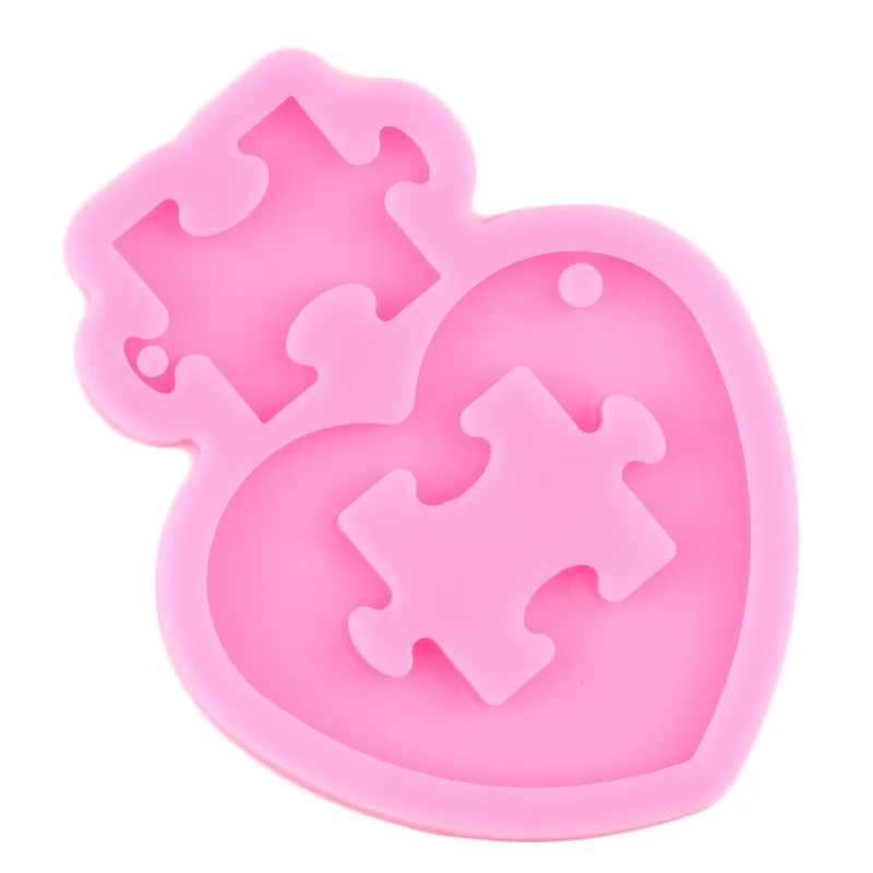 Суперглянцевая силиконовая форма в виде сердца для брелока эпоксидной смолы