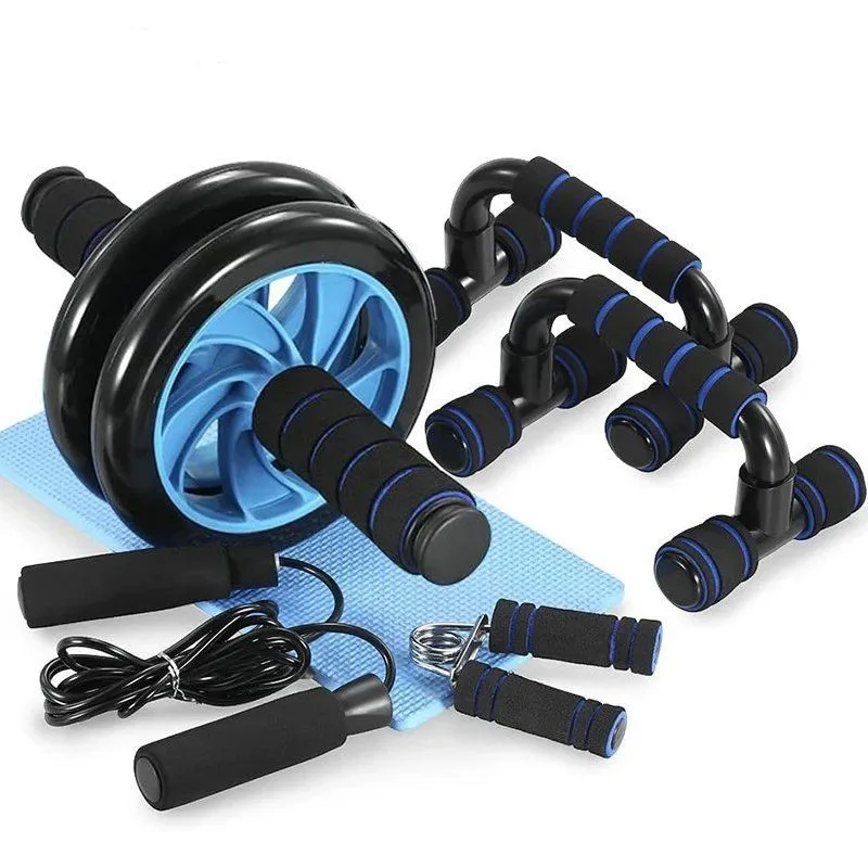 

[4 Sets] Men's Abdominal Rope Skipping Wheel Grip Exercise Family Weight Loss Fitness Equipment Gym Fitness Muscle Trainer