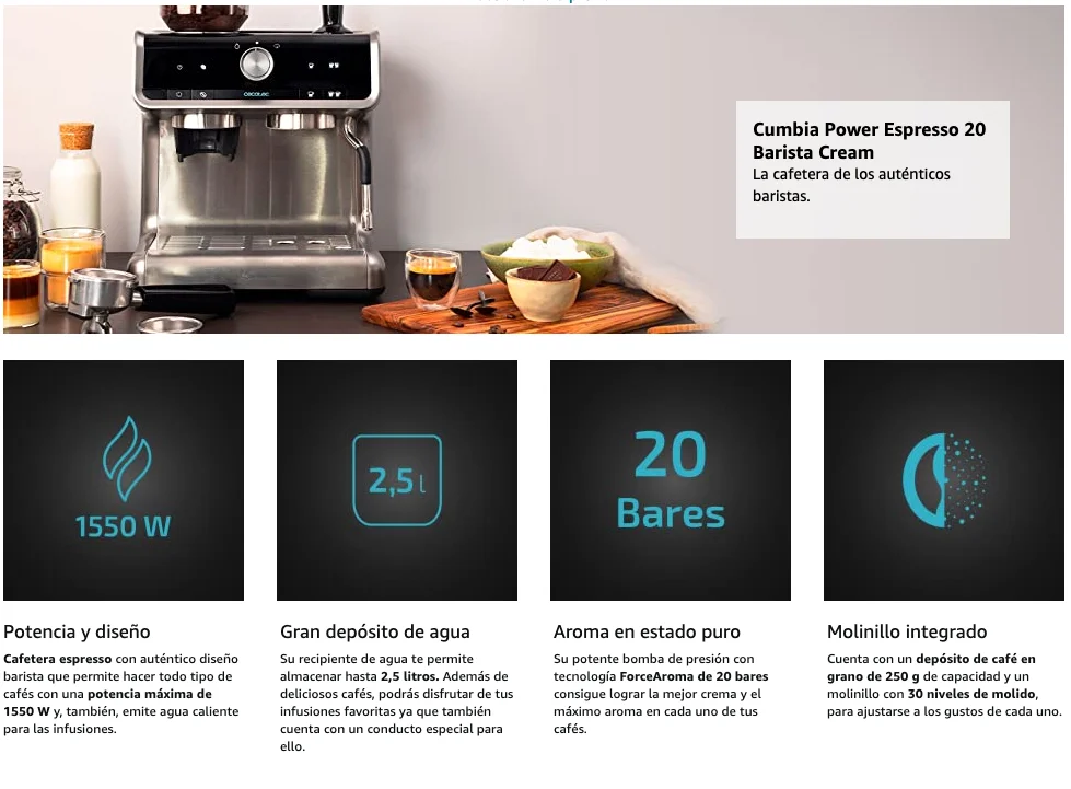 Cecotec Cafetera Express Power Espresso 20 Tradizionale para espressos y  cappuccinos - AliExpress