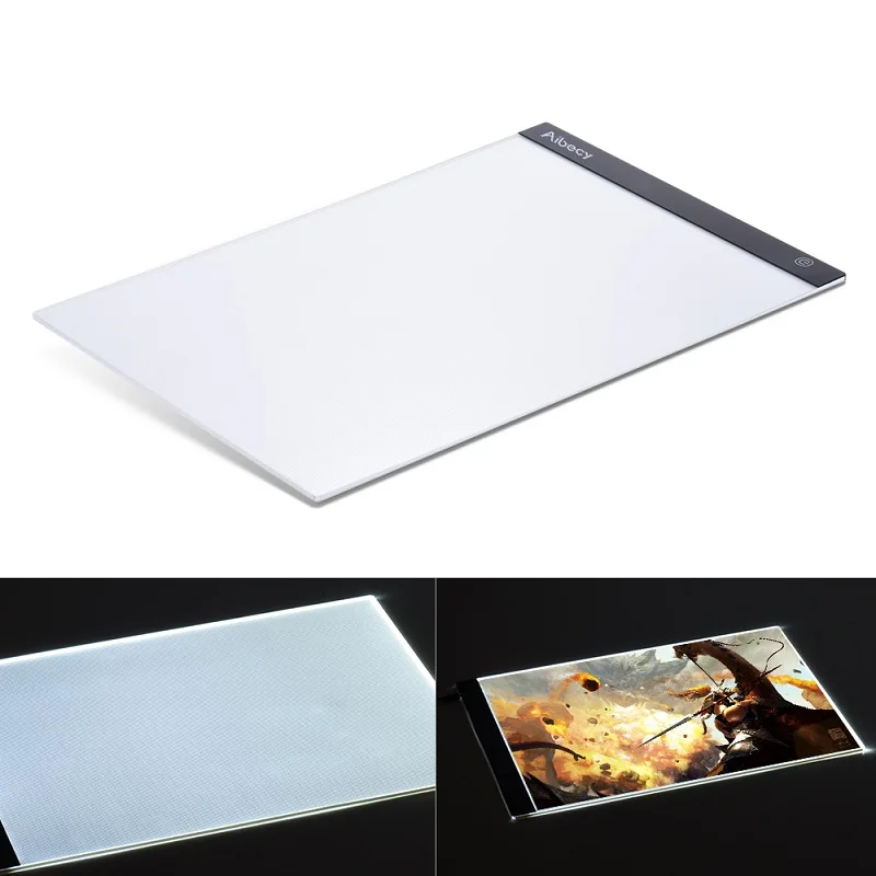 Портативный A3 LED Light Pad коробка Рисунок Трассировка Трассирующими копию Совета Таблица Pad светодиодные панели коврик для копирования доска с Яркость управления видеокарта графический графический планшет