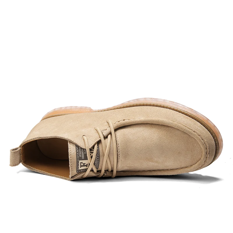 Мужские ботинки осенне-зимние ботильоны винтажная Мужская обувь из флока на