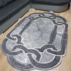 Серебристый мраморный ковер для гостиной, нескользящая подошва из искусственной кожи, пылеотталкивающая ткань с перьями, толщина 11 мм, антибактериальный ковер