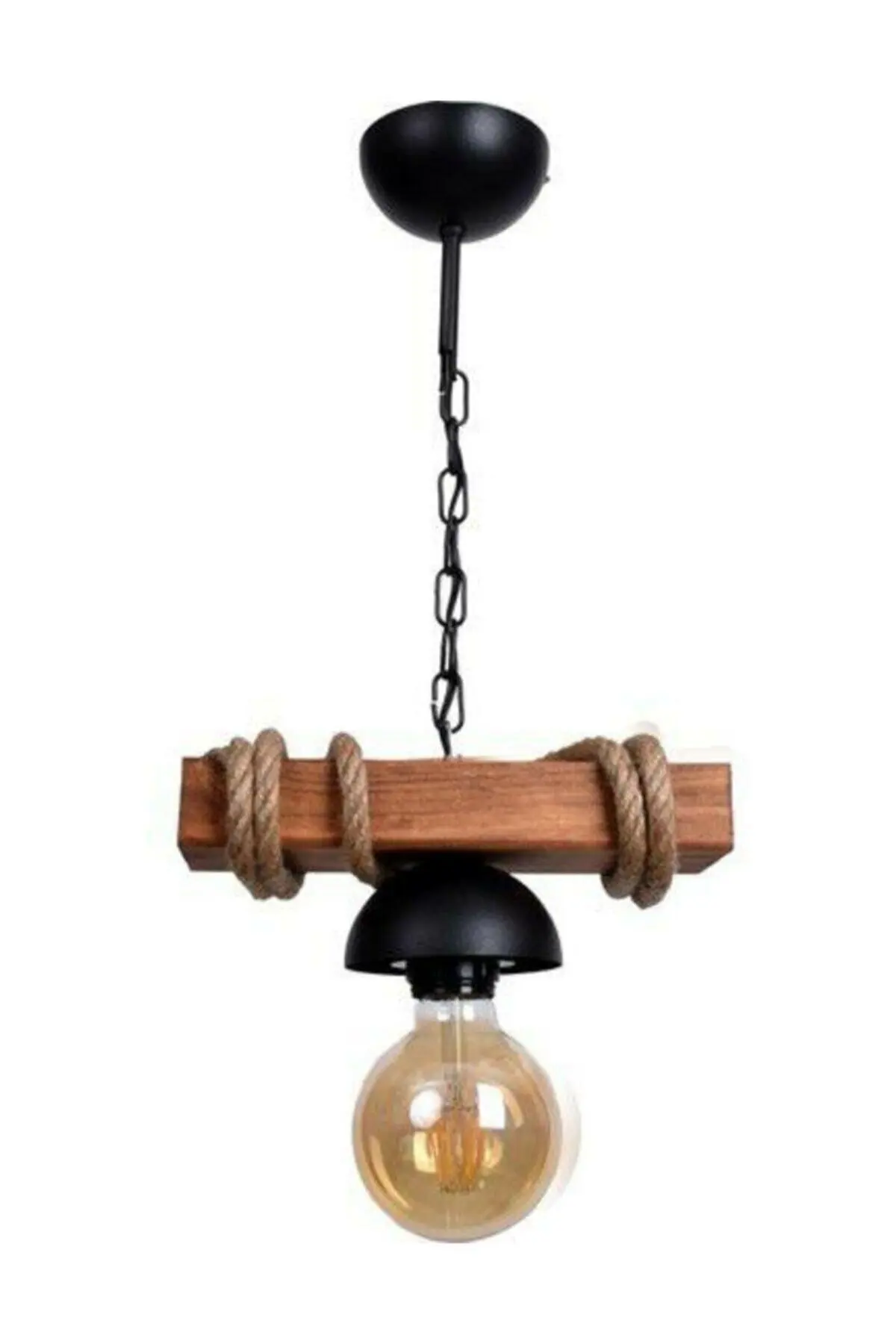 

Wood Chandelier Single-Wire Rope Chandelier Rustic Chandelier