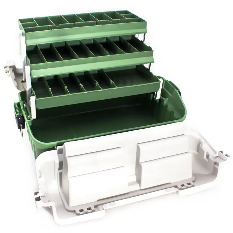 Ящик для рыболовных снастей 3-х полочный с отделением блесен Контейнер приманок.