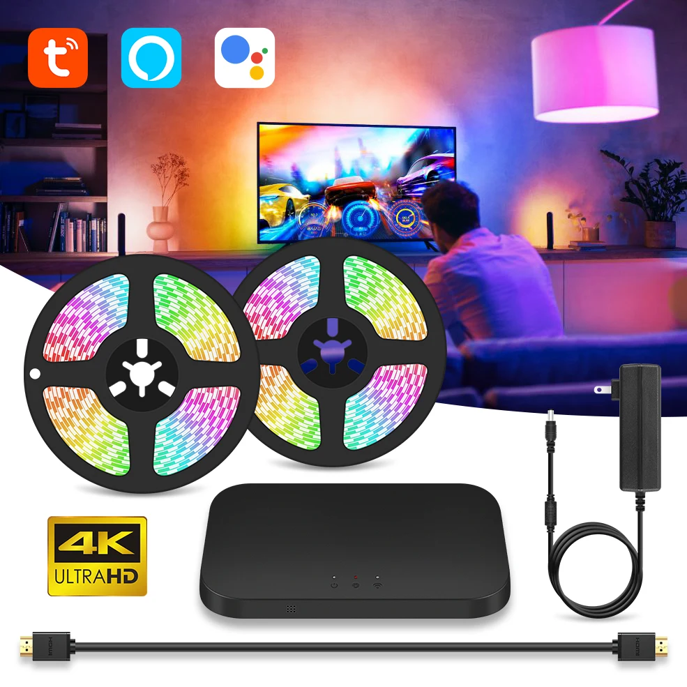 Подсветка светодиодная RGB для ТВ ПК с поддержкой Wi-Fi | Лампы и освещение