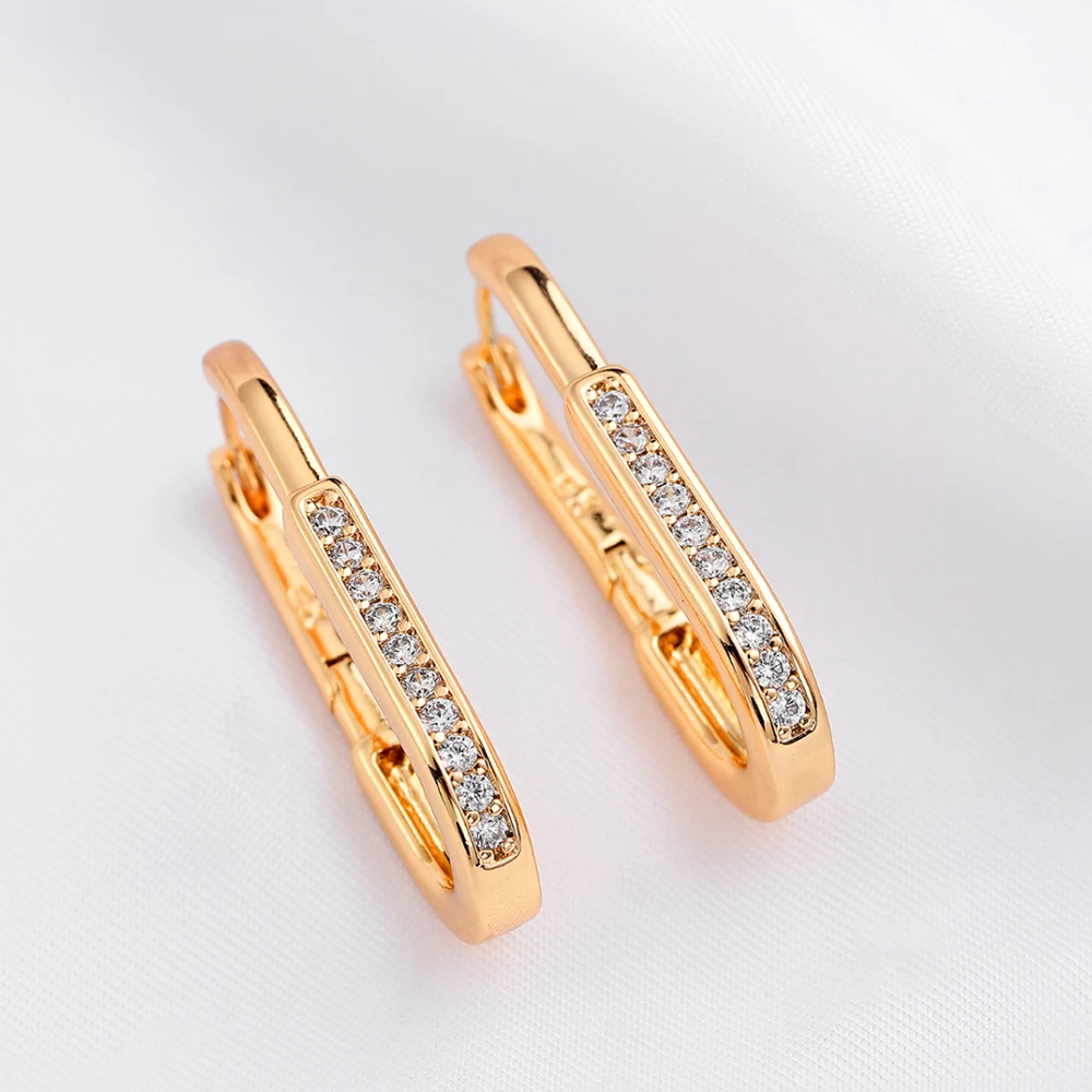 Позолоченные U-образные серьги-кольца Dckazz модные эффектные вечерние ювелирные