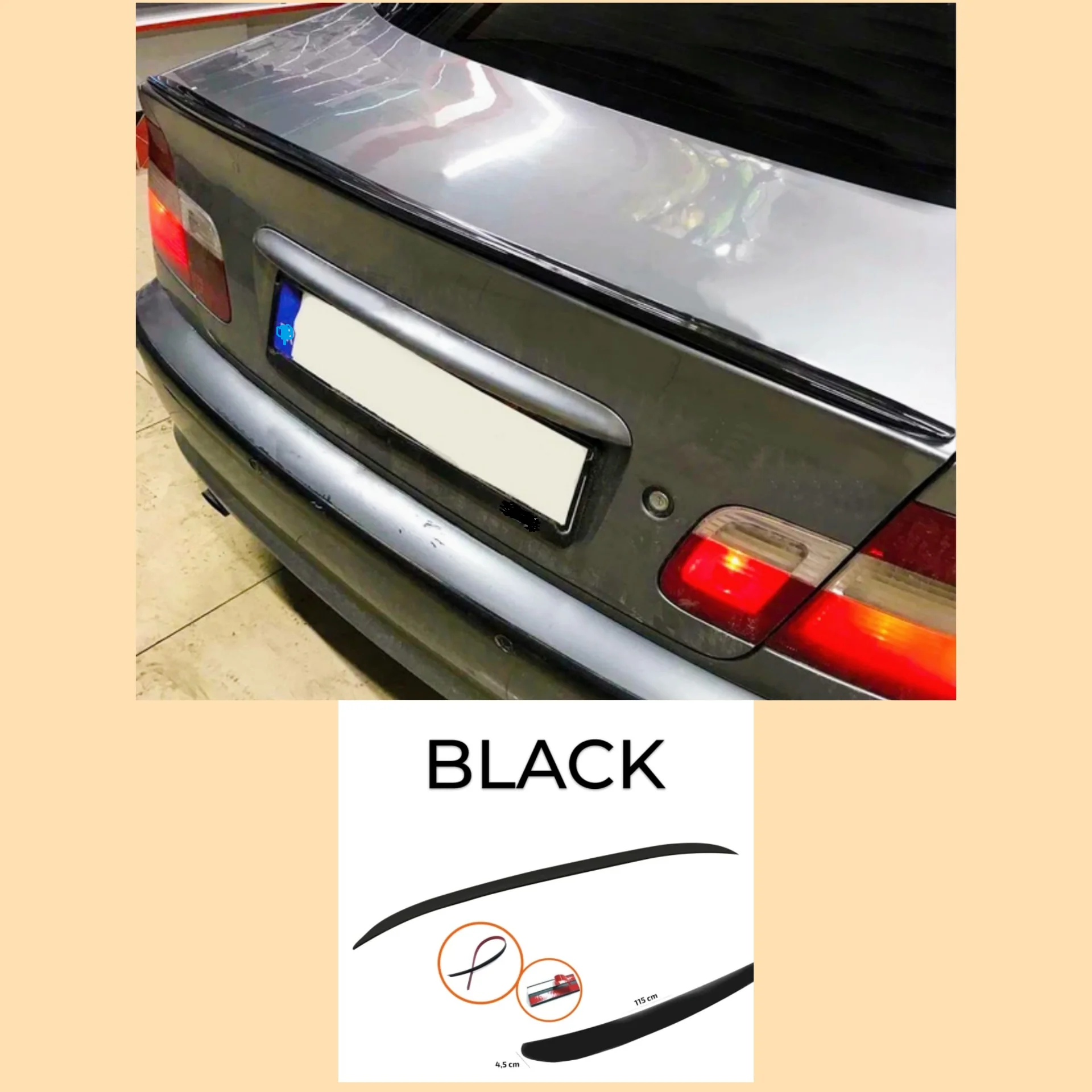 Alerón trasero para techo de coche, embellecedor de Spoiler ABS, color negro brillante, estilo 5D, para BMW E46 3 Series 1998 2005