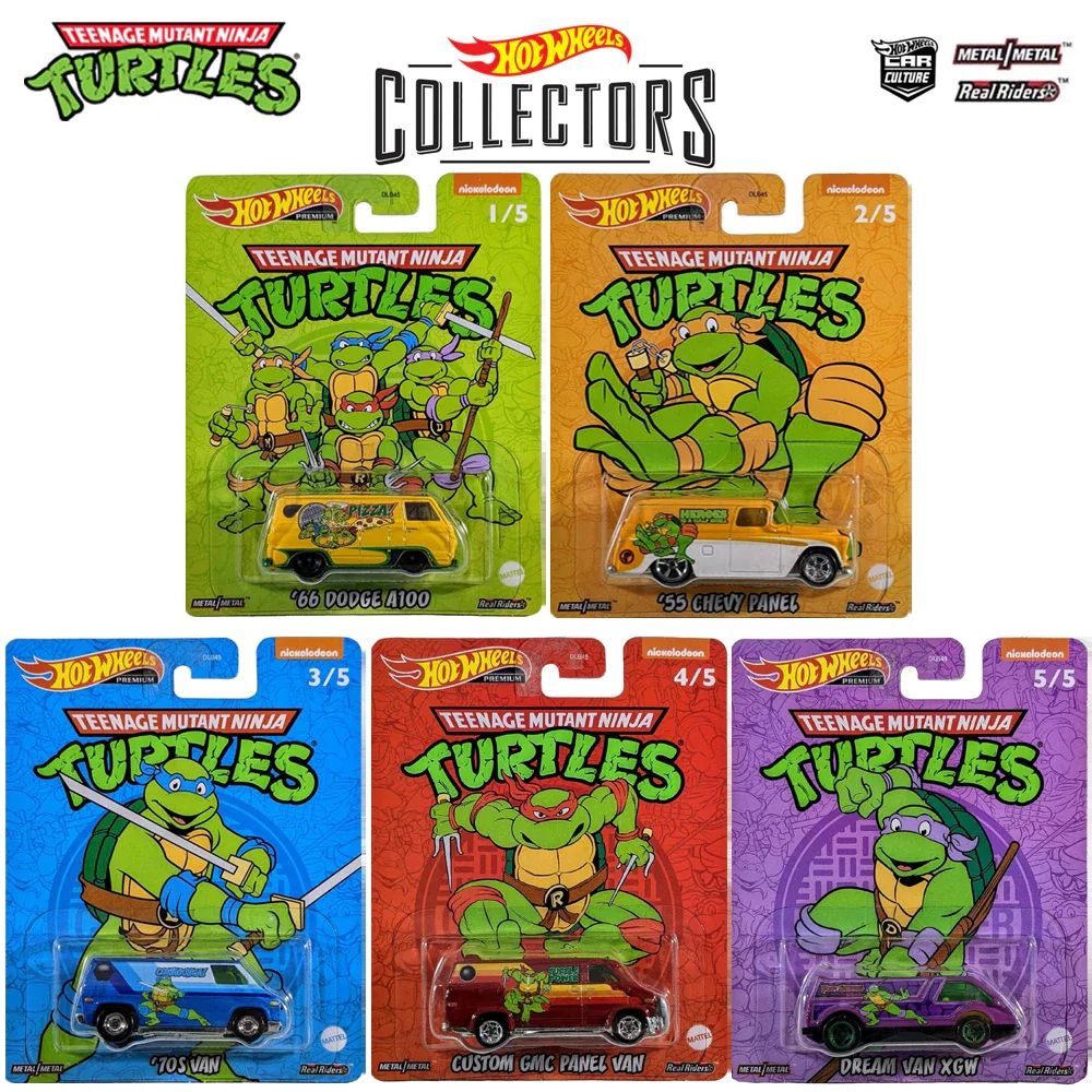 

Hot Wheels Premium Pop Culture Teenage Mutant Ninja Turtles Original Christmas Birthday Gift For Kid Metal Case Toy For Children