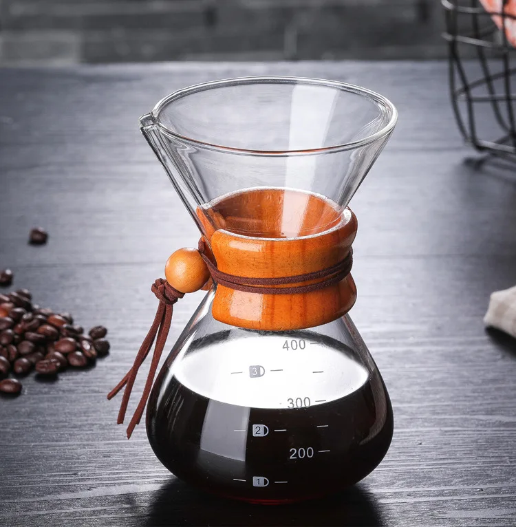Стеклянная кофеварка с фильтром для приготовления пива в стиле Chemex капельница