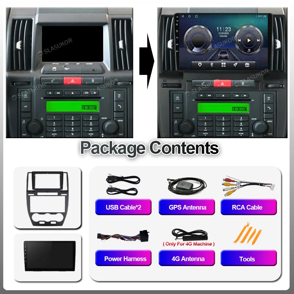 9 дюймов Android 10 для LAND ROVER FREELANDER 2 2006 2007 2008 - 2012 Радио Мультимедийный видеоплеер