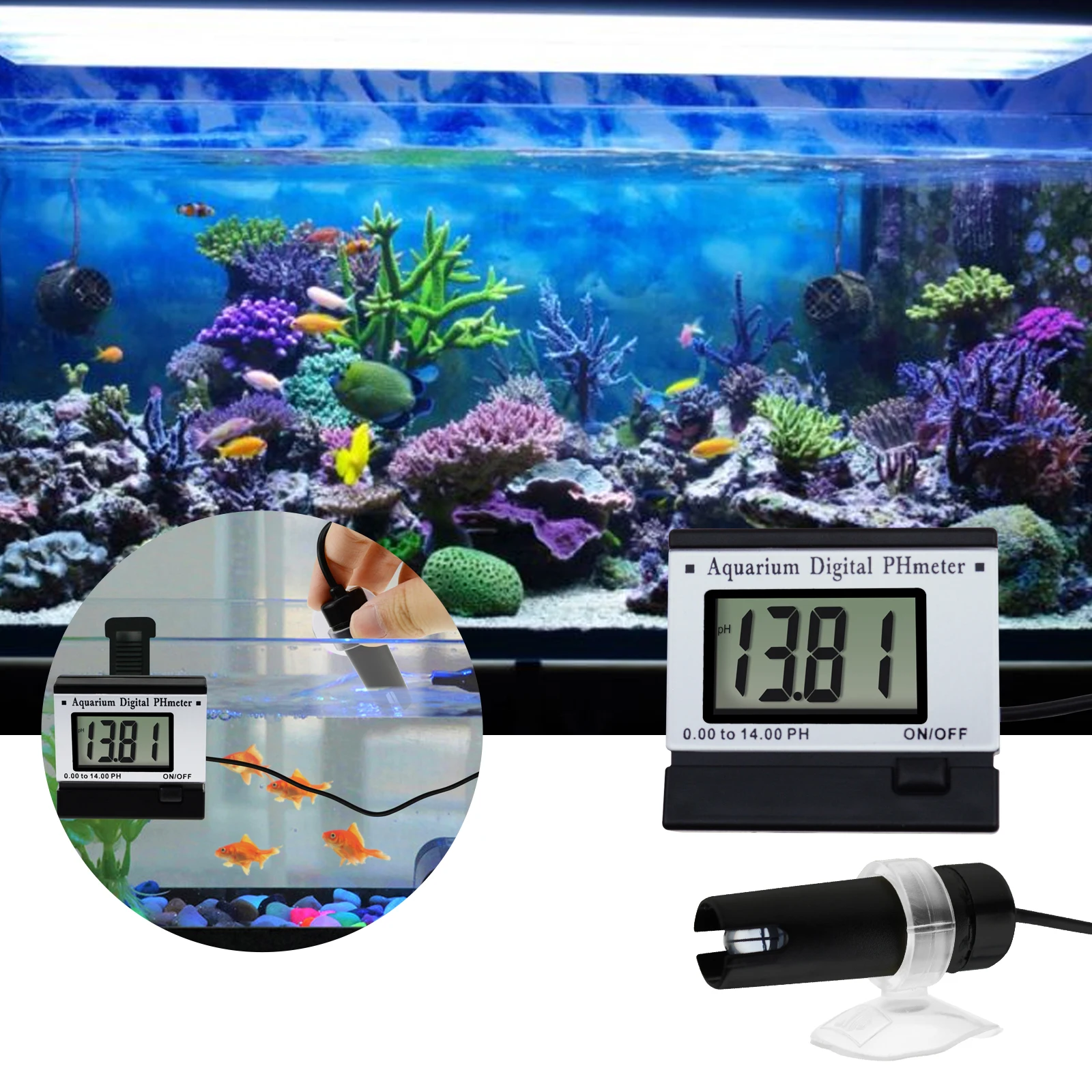 

Digital pH Monitor Meter ATC 0.00~14.00pH w/ 1.5M Long Cable Electrode Probe Mini Portable Water Quality Monitoring Tester Kit