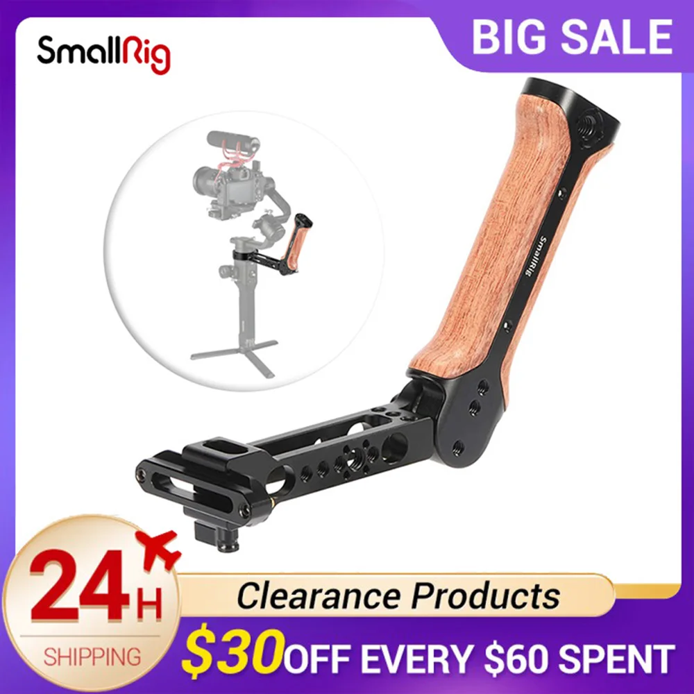 

Стабилизатор SmallRig для DSLR-камеры Ronin S, деревянная рукоятка с двумя ручками, рукоятка для DJI RoninS, возможность регулировки на 180 градусов BSS2314C