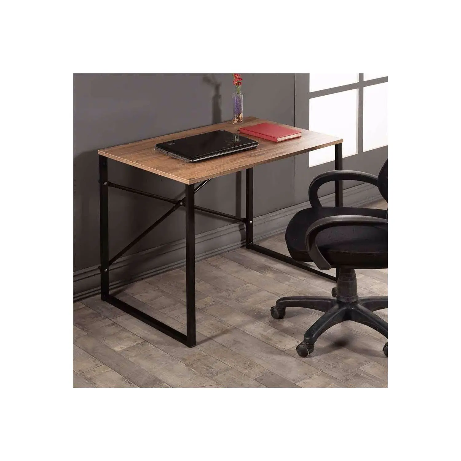 

Computer desk simple table bedroom Lazy desk Wood metal student bedroom desk course-board drawing board