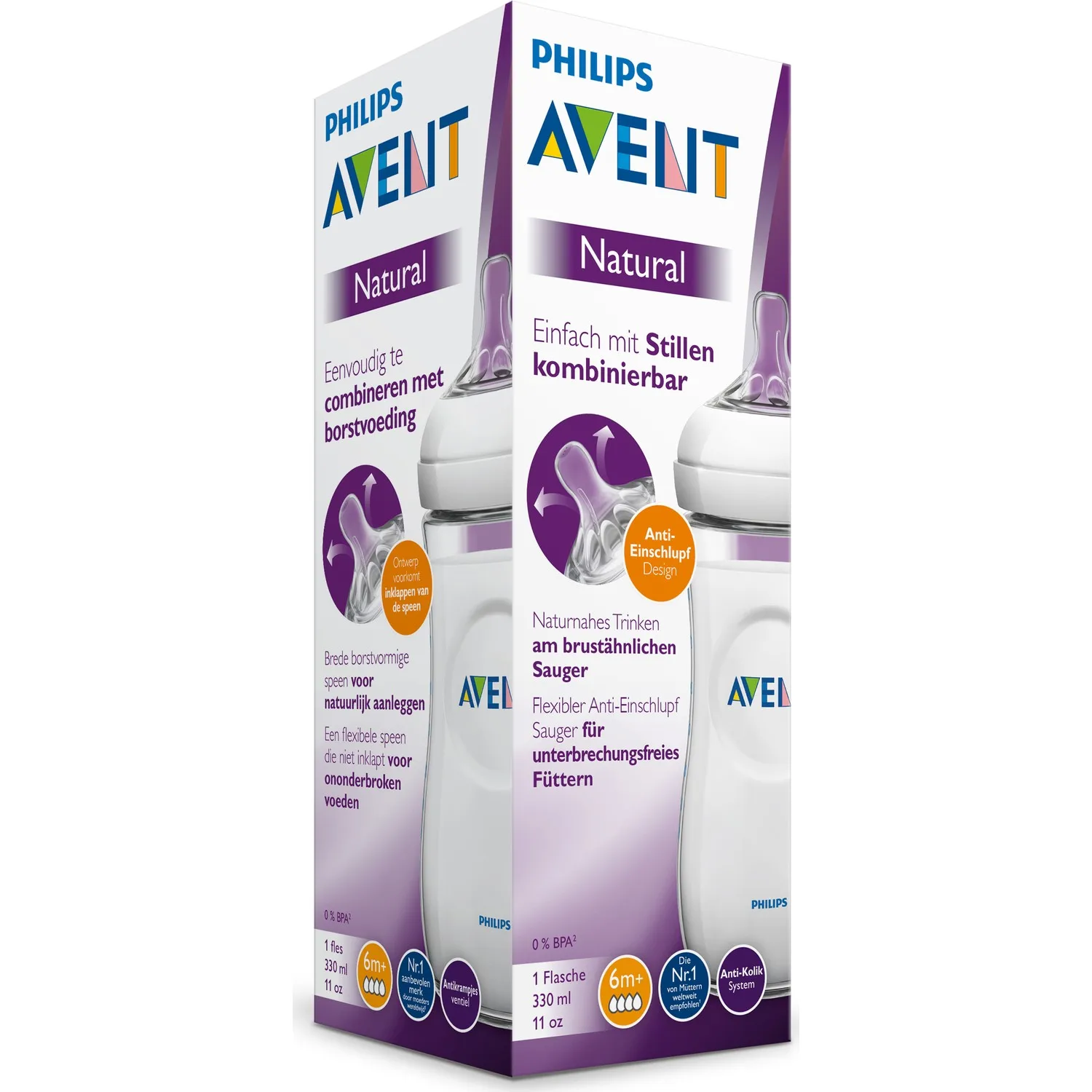 

Avent Natural PP Feeding Bottle 330 ML 6 Months + SCF036 / 17