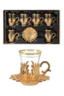 Турецкий, османский аутентичный дизайн, турецкий греческий сервиз для чая чайный набор в арабском стиле 6, тарелки и крышки, подарок