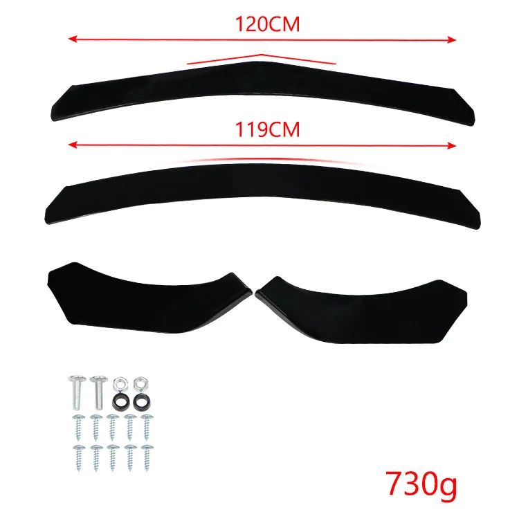 

3PCS Universal Car Front Bumper black and Carbon Guard Protection For all cars Auto Protector Front Bumper Lip Splitter Cover