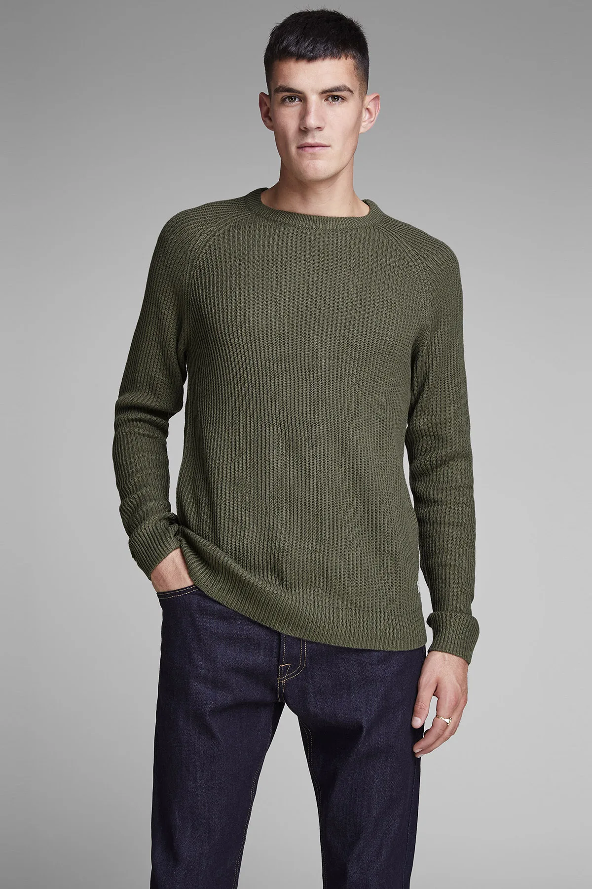 JACK & JONES ORIGINALS JORNEWPANNEL вязаный мужской свитер с круглым вырезом 12136820| |