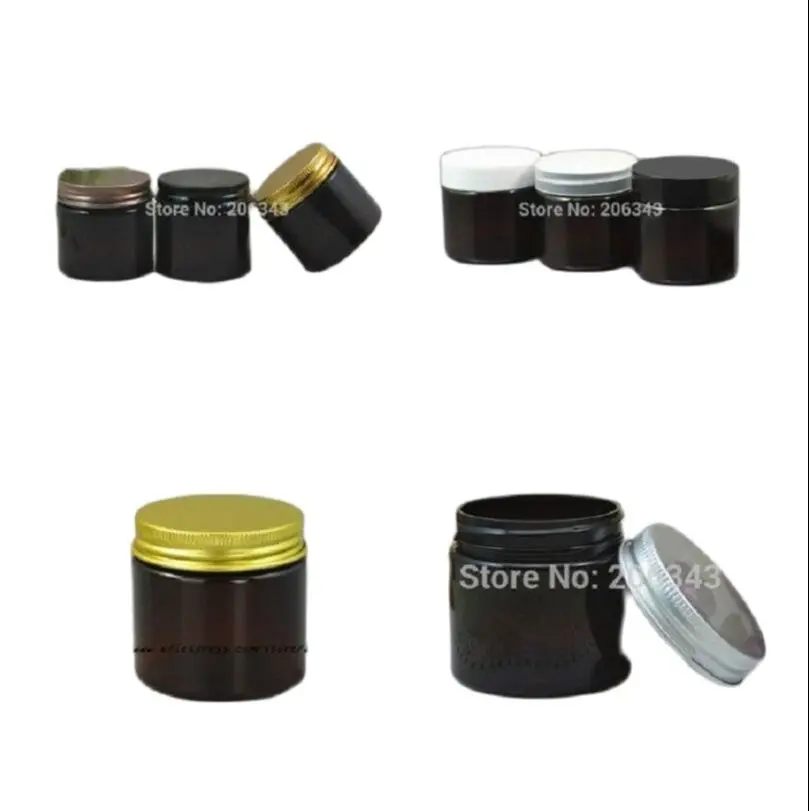 50 г коричневая пластиковая ПЭТ бутылка/банка/горшок для нескольких цветов крышка