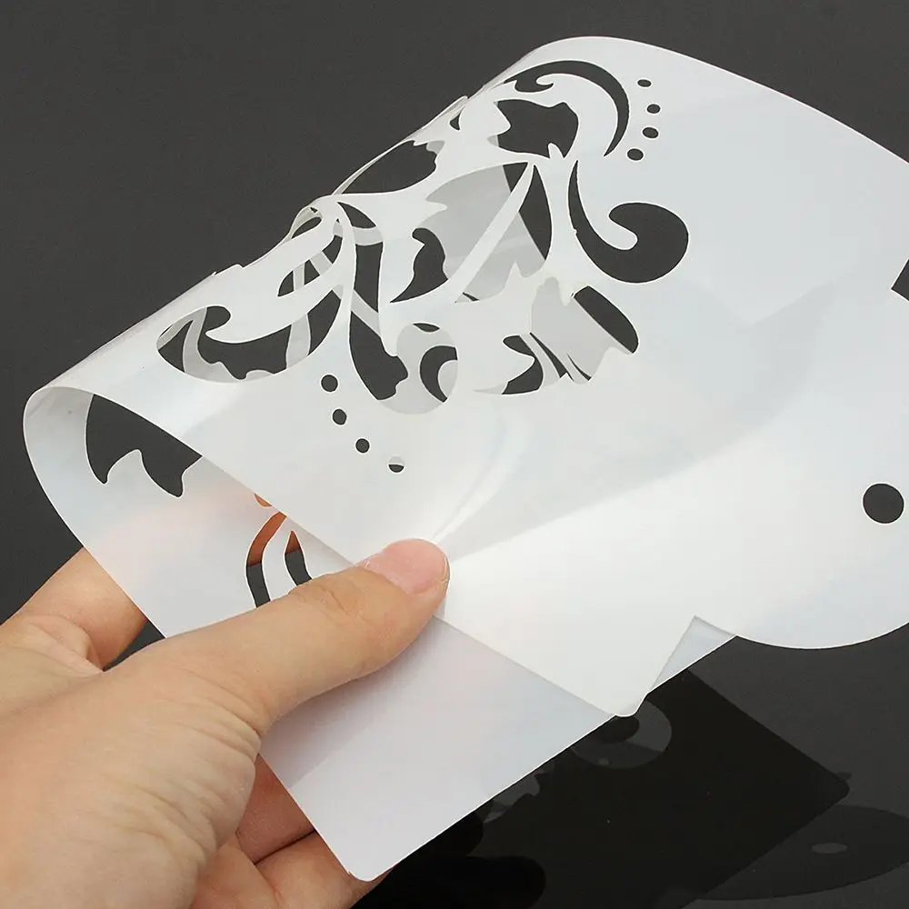 Трафарет пластиковый многоразовый в форме цветка 4 шт./набор | Канцтовары для