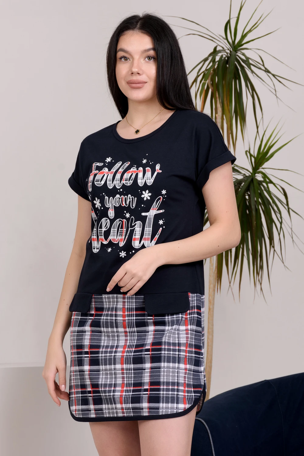 Платье женское домашнее синее | Женская одежда