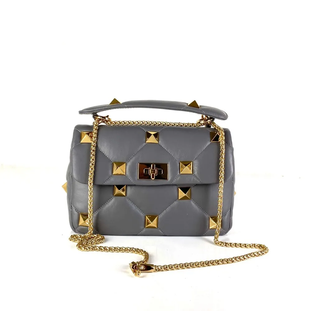 

Luxury designer handbags for women rivet high-quality top handle bags ladies handbags Shoulder Messenger Bag Genuine leather bag