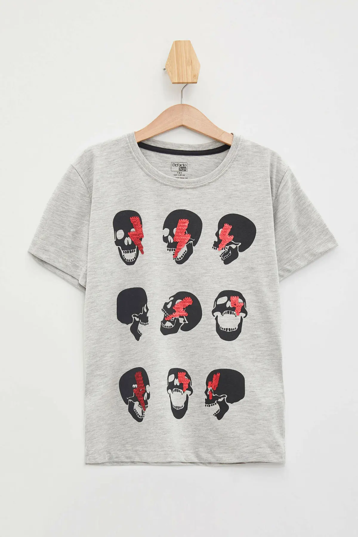 DeFacto/Летний светильник для мальчиков Серые футболки Повседневные с рисунком