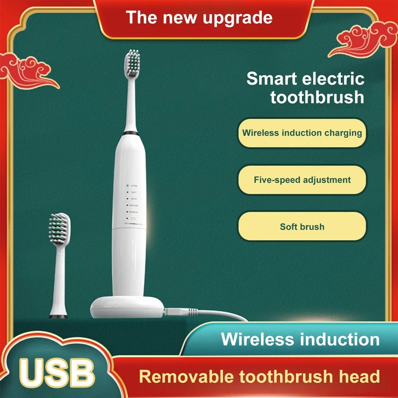 

New Wireless Charging Electric Toothbrush For Home Ultrasonic Automatic Smart ToothBrush USB With Charge Base Tooth Clean Tools