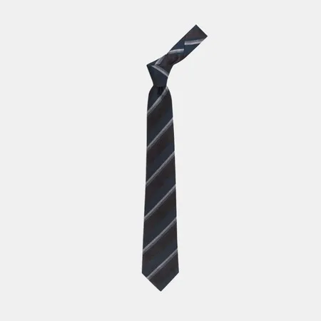 

Green and Gray Stripe Wool Silk Tie 67828414