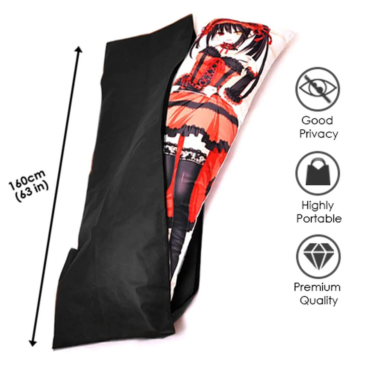 

Hobby Express Anime Dakimakura Pillow Cover 160 cm (62.9 in) Black Premium Random Design Dust Protector Cover Travel Case ADP020