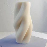 swirl pillar silicone candle mould unique wavy soy wax design twisted taper spiral candles mold for table decor