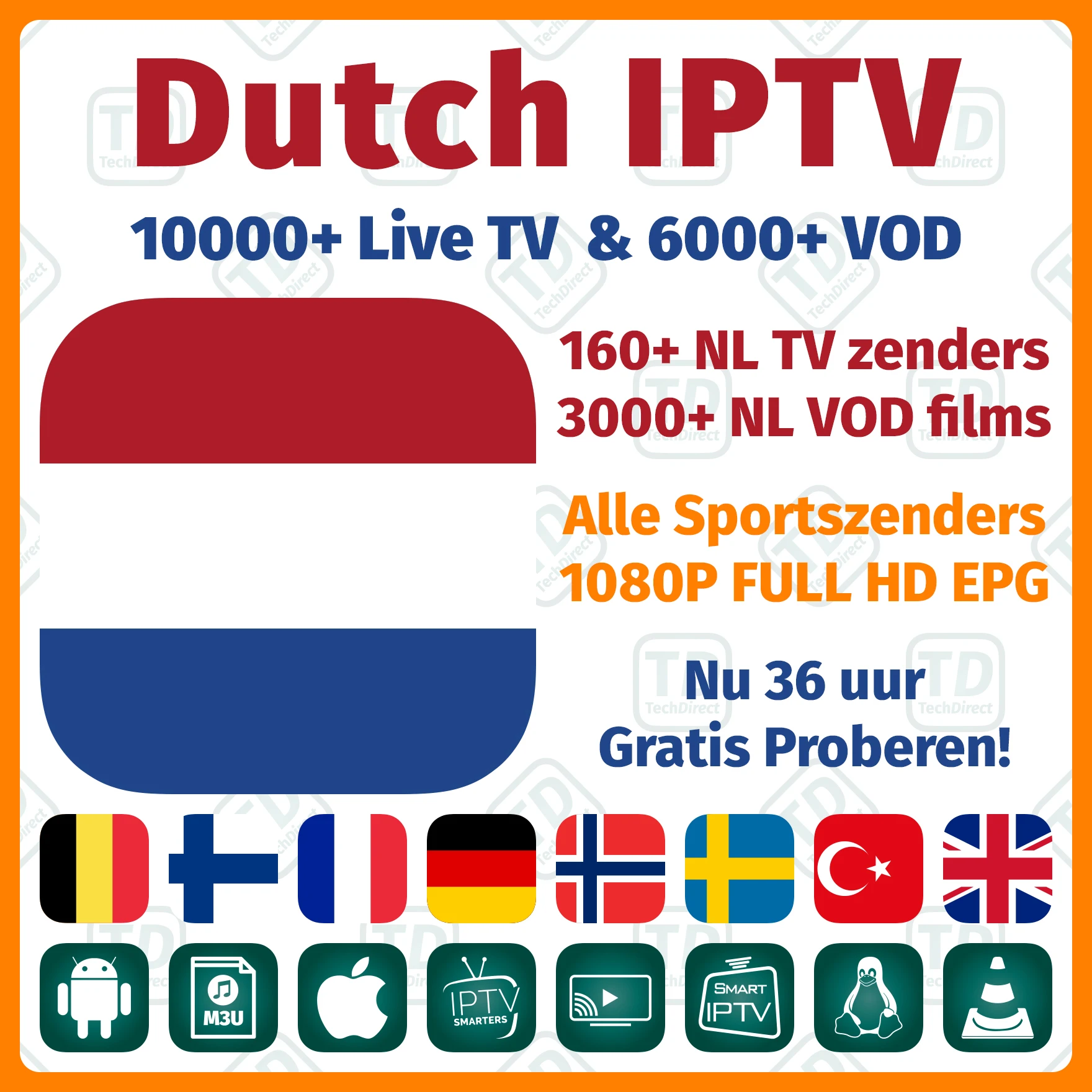 Голландская IP tv подписка 9000 + Live HD M3U Nederland ip Швеция Израиль Испания Бельгия