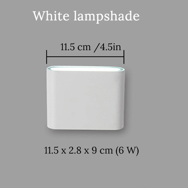 white 6W Small size Светодиодный настенный светильник водонепроницаемый наружный настенный светильник IP65 Алюминиевый 6 Вт/12 Вт светодиодный настенный светильник для помещений декорированный настенный светильник - Цвет абажура: white 6W Small size