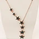 Ожерелье женское из серебра 925 пробы с отсортированными 7 звездами и черными камнями, изящное маленькое изящное повседневное ювелирное изделие, простой подарок на день рождения