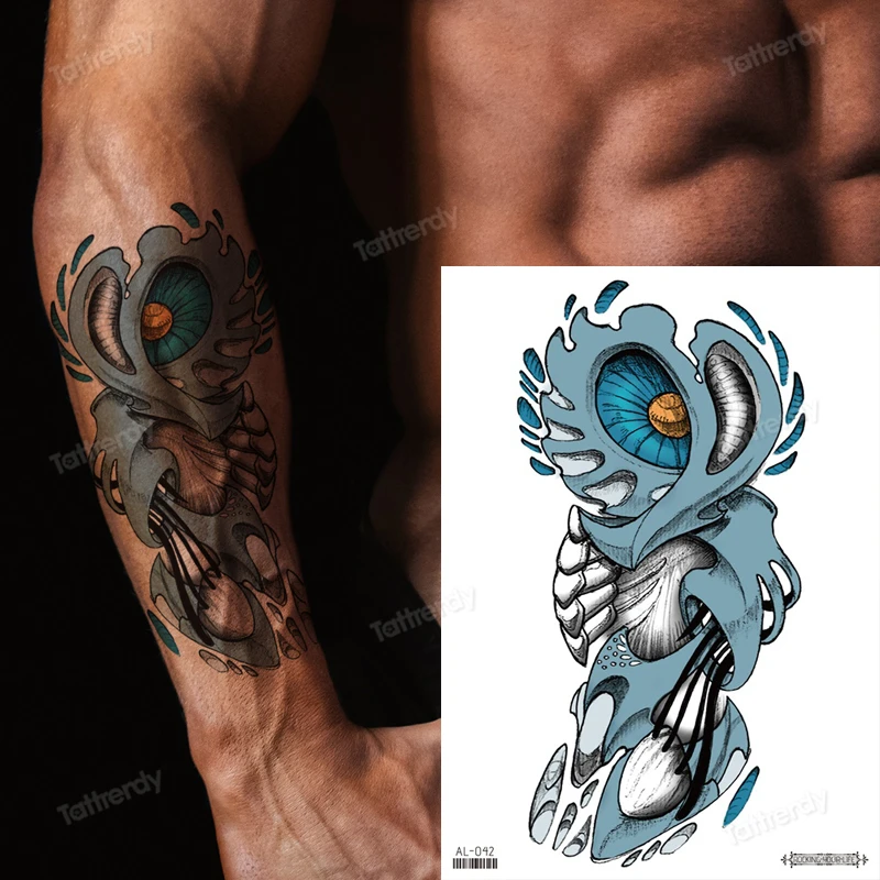 

Временные тату-наклейки, 3D робот-рука, искусство тела для мужчин, механическая Сексуальная Татуировка для взрослых, большая передача