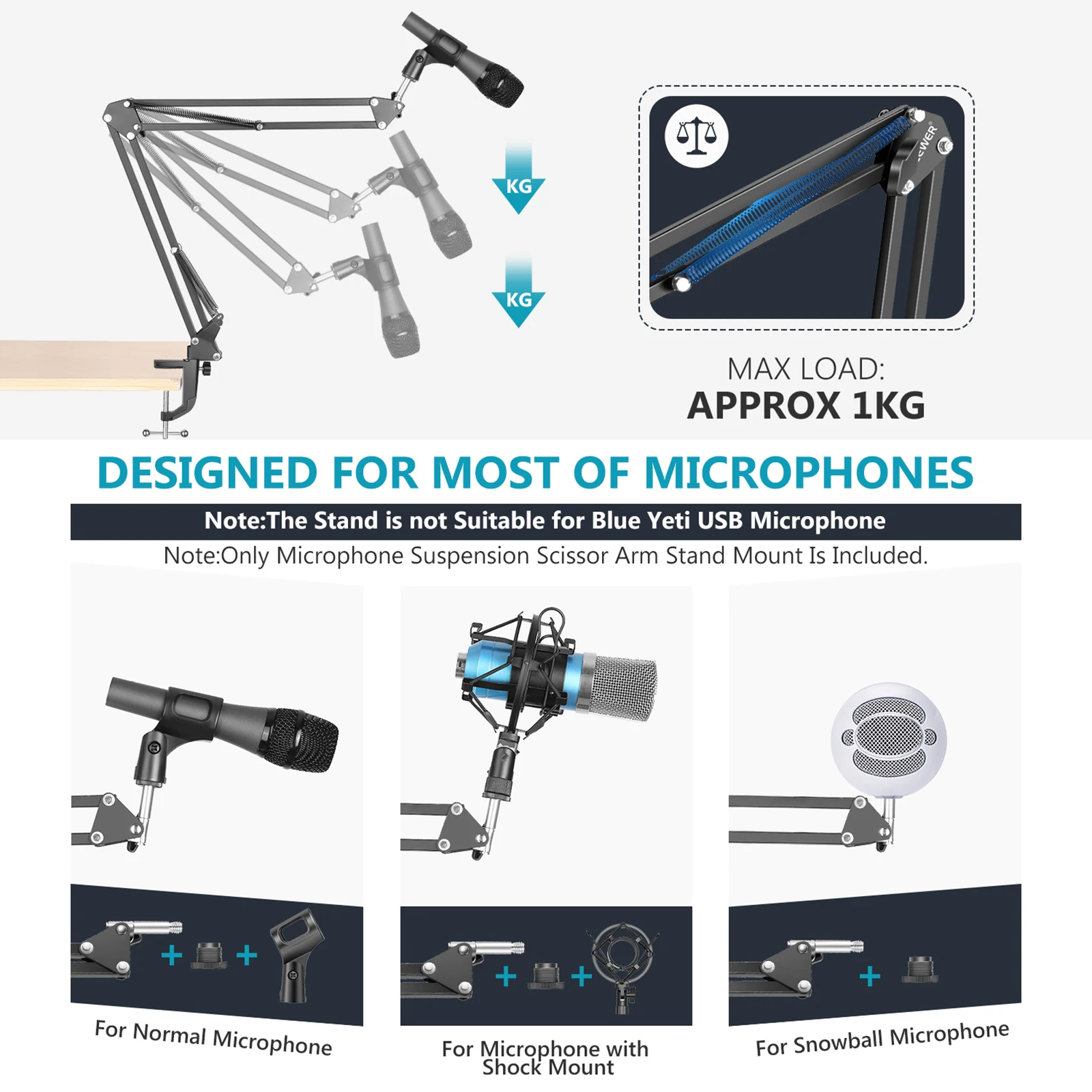 neewer adjustable microphone suspension boom scissor arm stand mic stand for radio and tv stationsfor blue yeti snowball yeti free global shipping