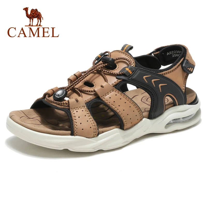 Мужские сандалии на кожаной подушке CAMEL воздухопроницаемые повседневные мягкие