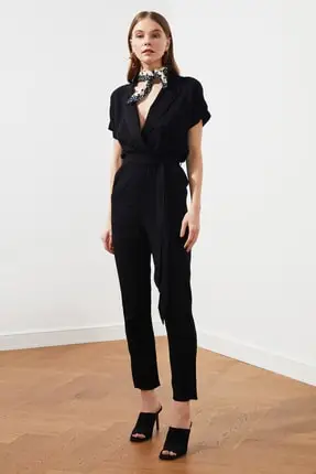 

Black Belted Jumpsuit Women 'S Clothing Young Girl Clothing 2021 Spring Summer Collection Hot Sale Free Shipping