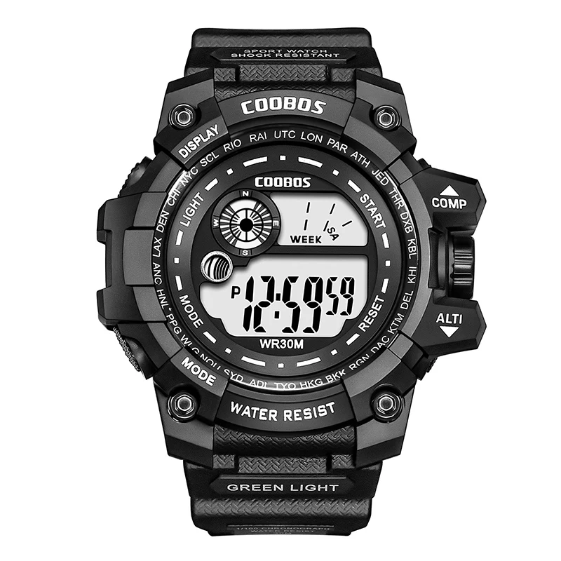 Часы наручные COOBOS мужские светодиодные цифровые светящиеся модные спортивные