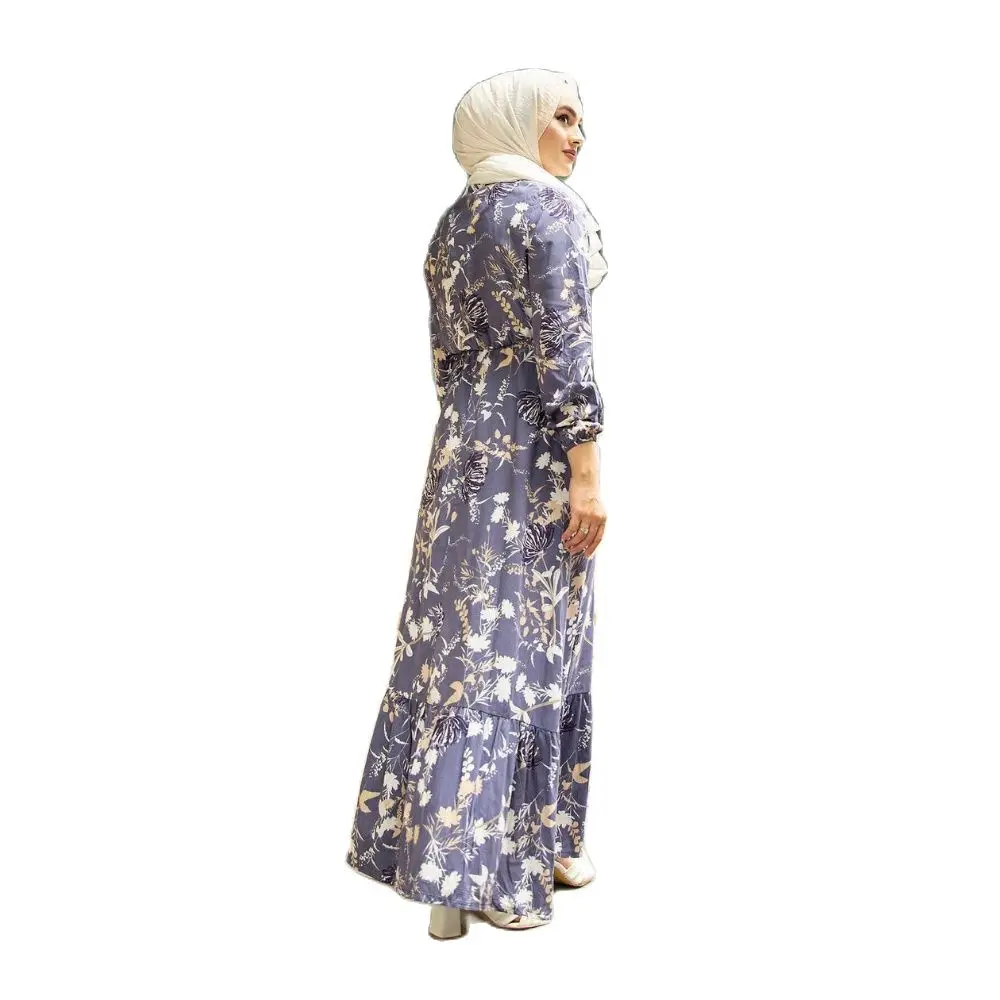 Carnation Pattern Dress abayas muslim sets modest clothing turkey dresses for women hijab dress muslim tops islamic clothing aba