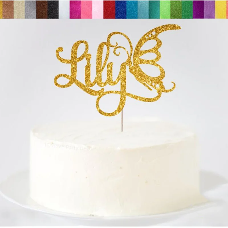 Оригинальные украшения в виде бабочки для вечерние сказочные торта с именем