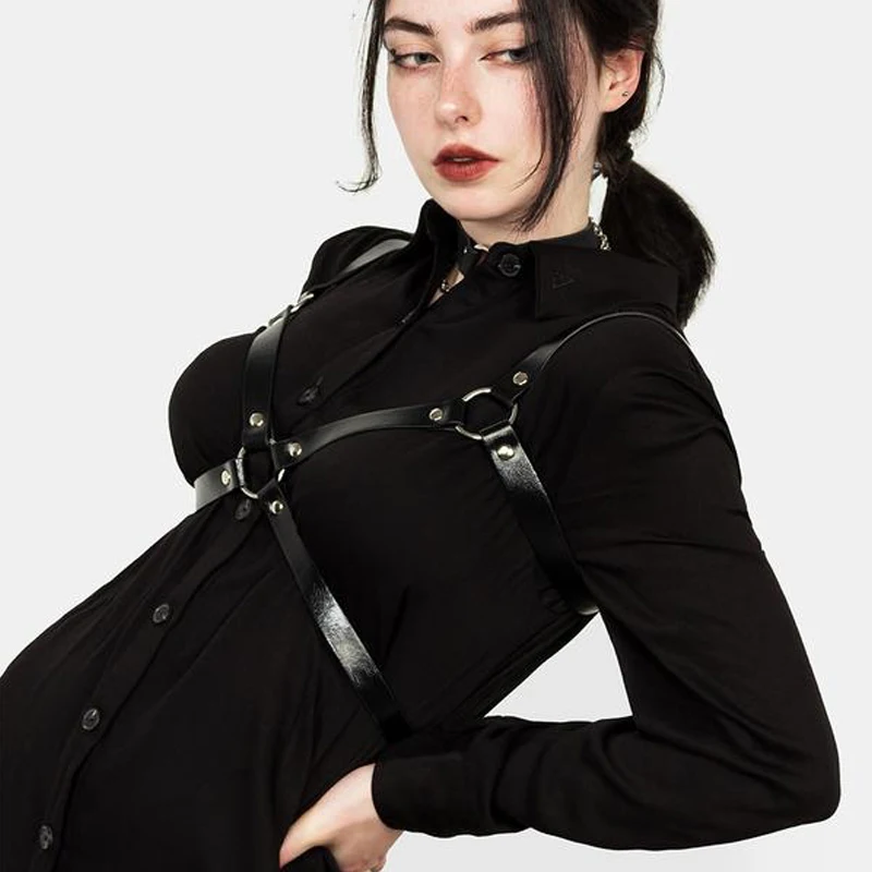 

New Torso Harness Belts For Women Black Pu Leather Belt Corset Designer Brand Female Sexy Chest Harness Suspender Belt for Women