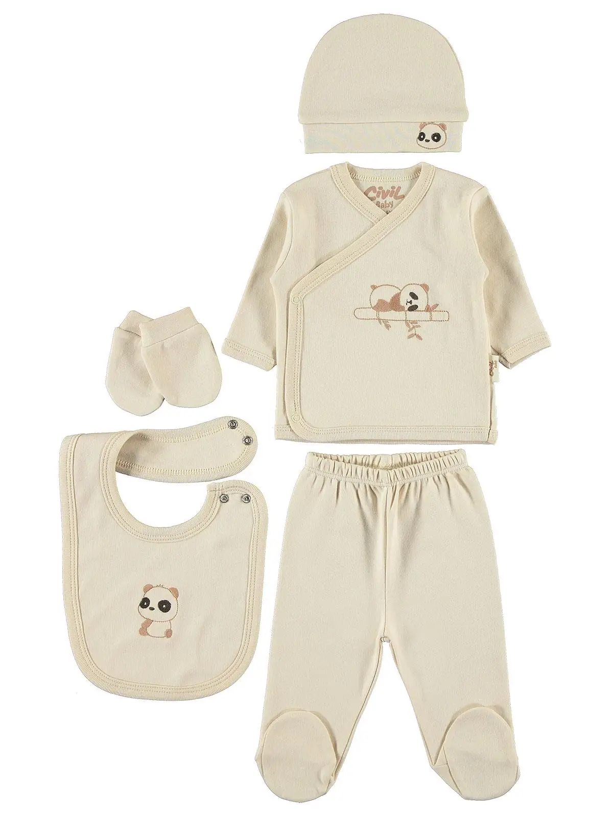 

Civil Baby Baby Combed Cotton Bodysuit Newborn Beige Color 100% Cotton Long Sleeve unisex