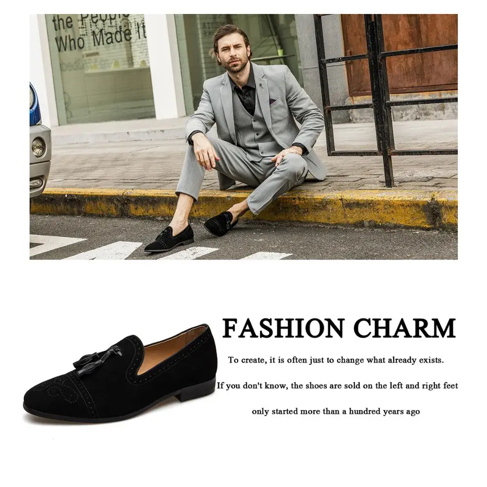Черные мужские лоферы ручной работы MEIJIAN модные бархатные туфли для вечерние НКИ