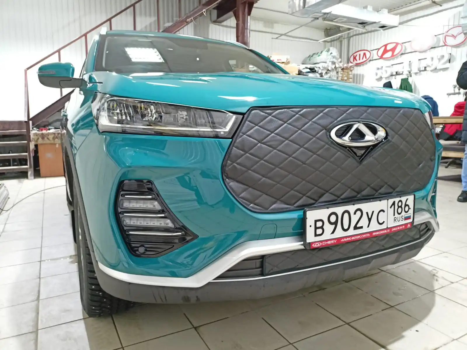 Защита радиатора для Chery Tiggo 7 PRO (Комплект 2 детали) Чери Тиго 7ПРО