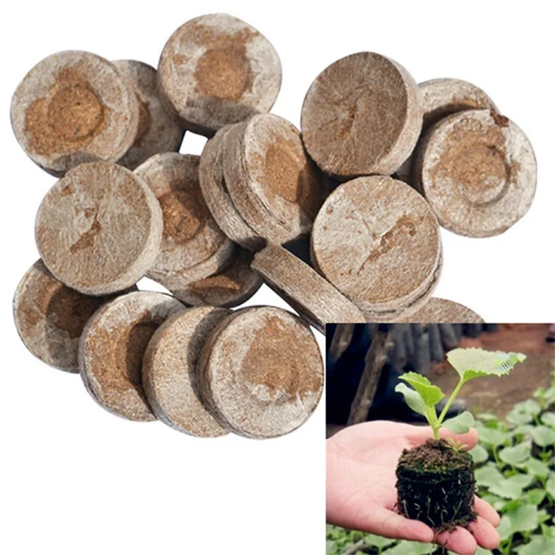 

30mm Diameter Seedling Mud Compressed Nutrient Block Seedling Soil Block Fertilizer Nutrient for Grow Plant Flowers
