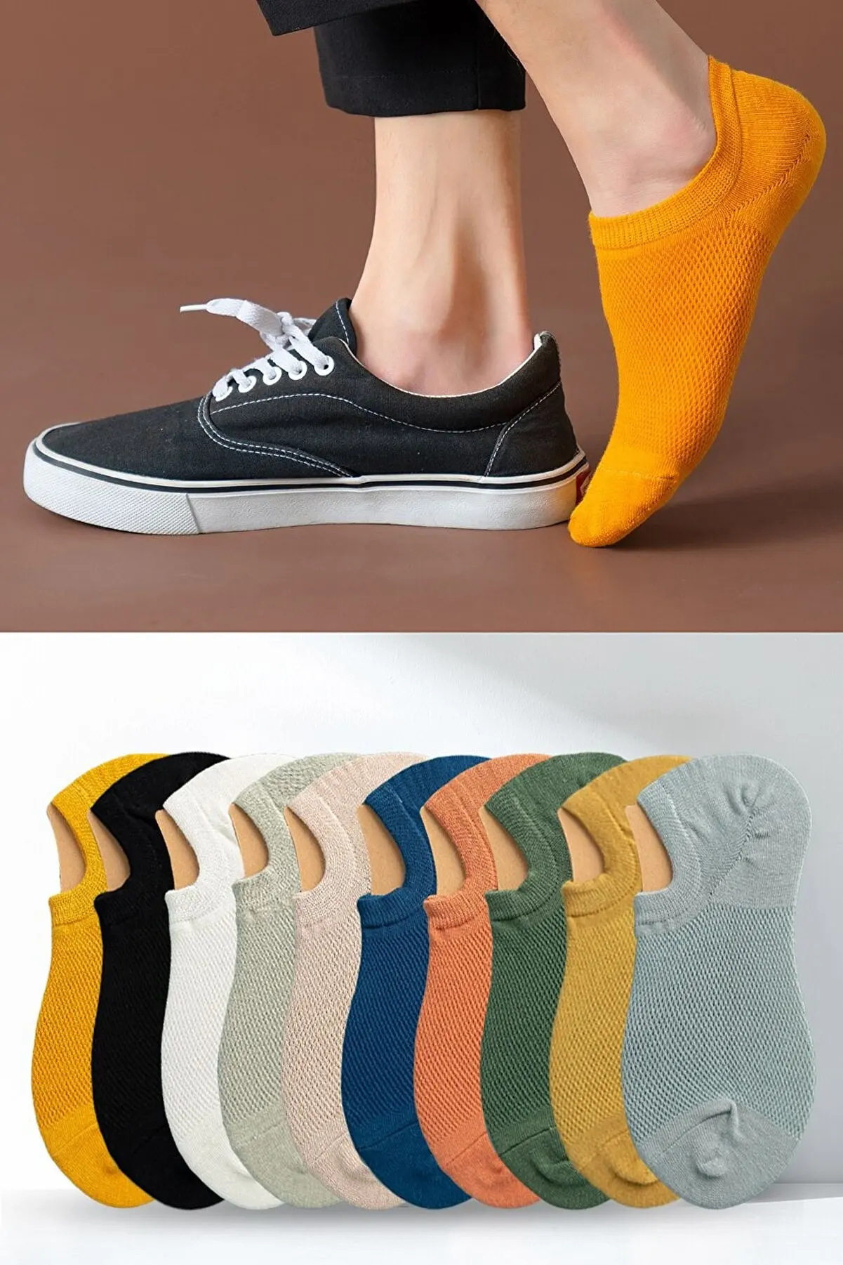Unisex 10 Pack Invisible Sports Shoe Socks